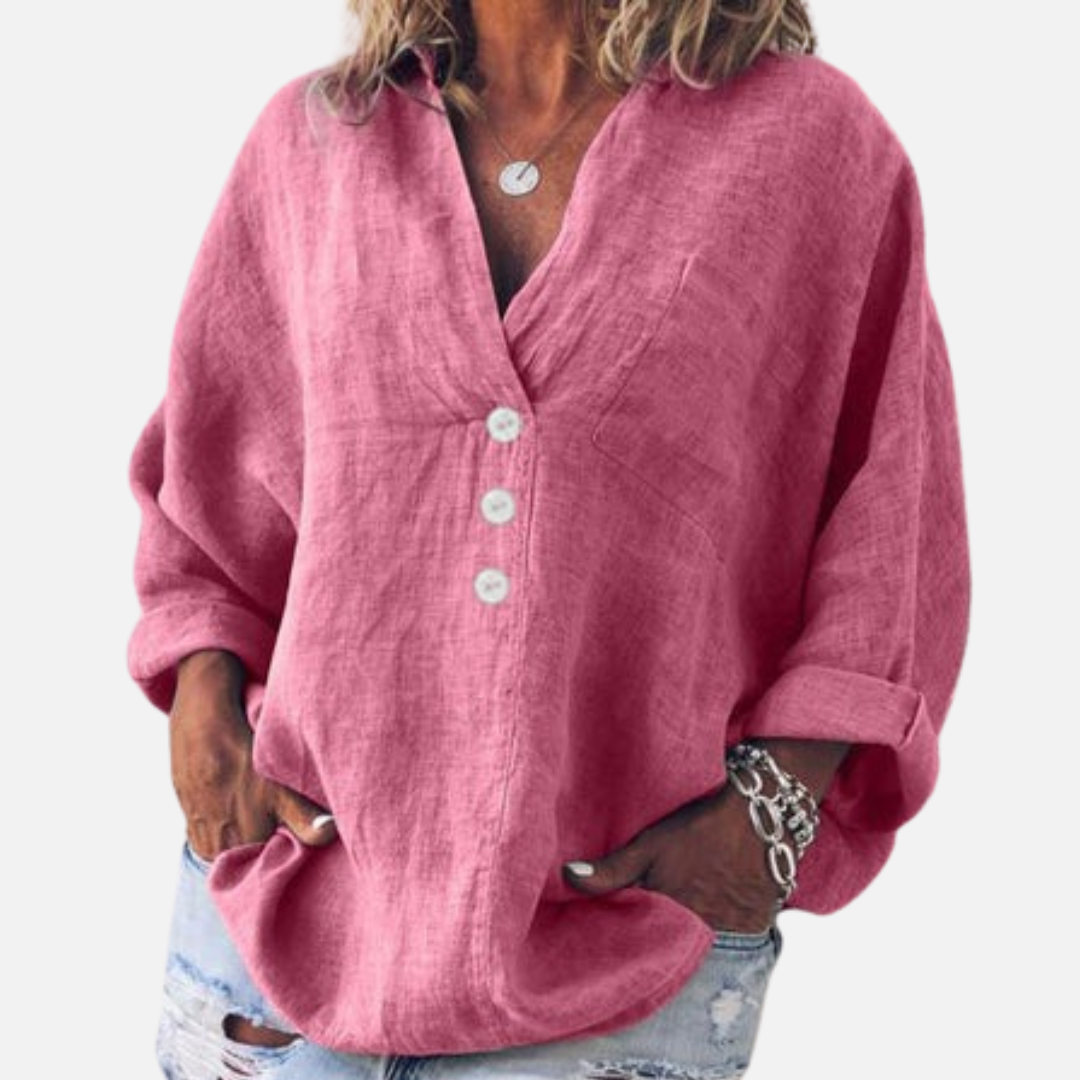 Women’s Long Sleeve Linen Blouse