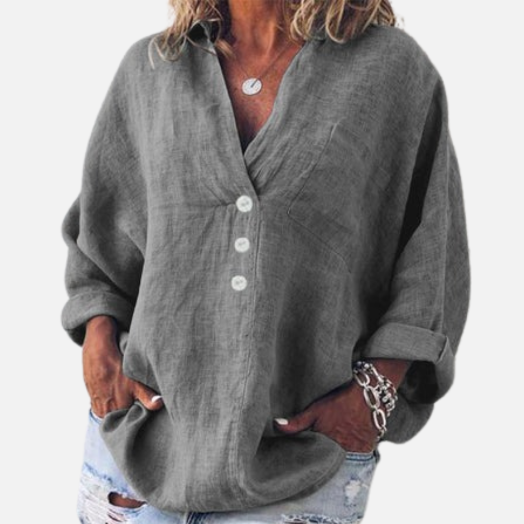 Women’s Long Sleeve Linen Blouse