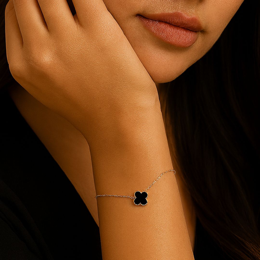 Women's Black Clover Bracelet – Four Leaf Jewellery Bracelet