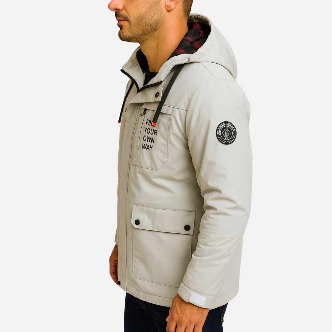 Men’s Hooded Water Resistant Winter Jacket – All Weather Coat