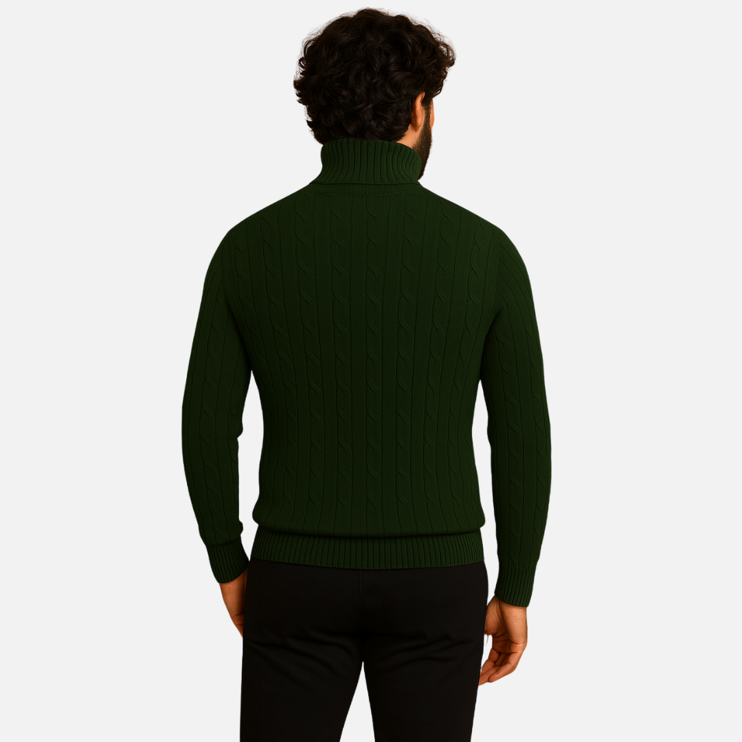 Men's Turtleneck Sweater - Knitted Wool Sweater