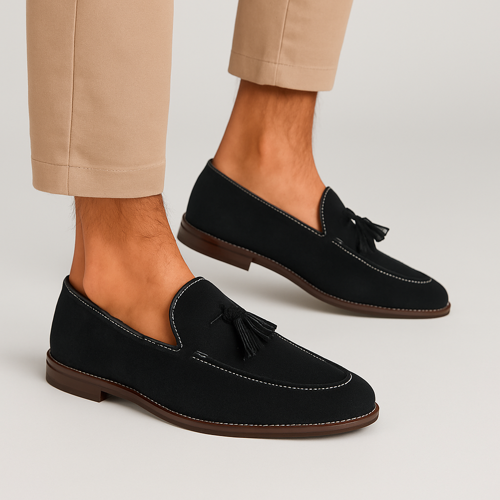 Men's Suede Loafers - Old Money Style Slip-On Moccasins