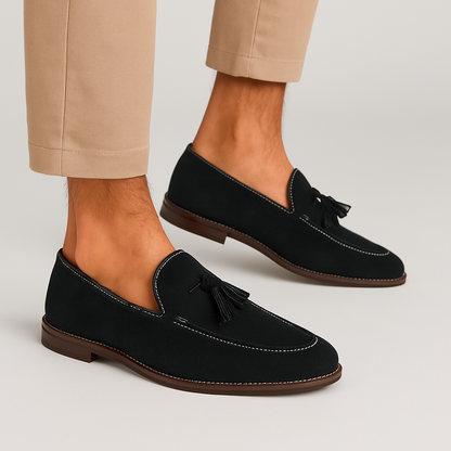 Men's Suede Loafers - Old Money Style Slip-On Moccasins