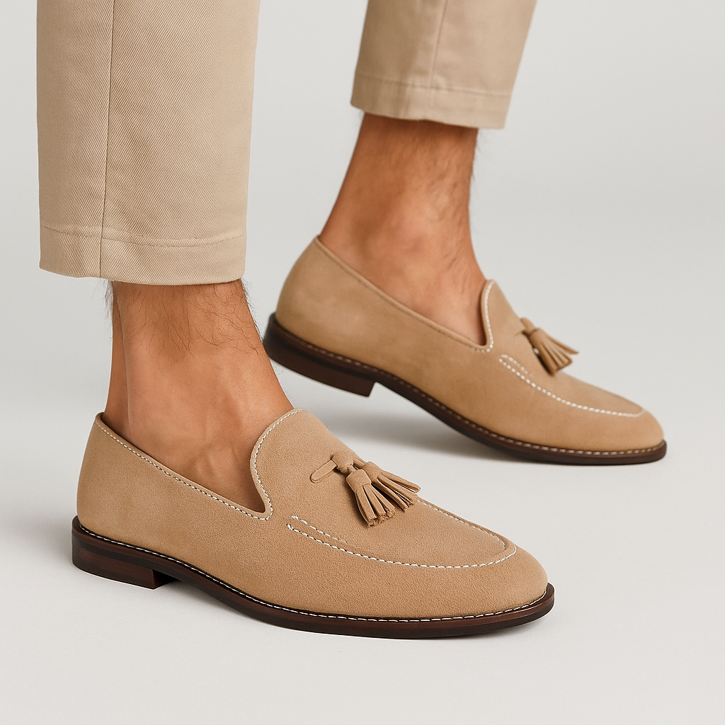 Men's Suede Loafers - Old Money Style Slip-On Moccasins