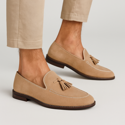 Men's Suede Loafers - Old Money Style Slip-On Moccasins